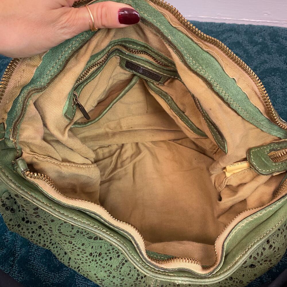 Caterina Lucchi Lazor Cut Leather Shoulder Bag Green - Picture 5 of 9